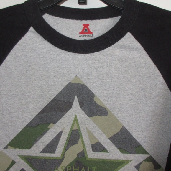Asphalt Men's Baseball Tee Shirt Size Large - Picture 2 of 5